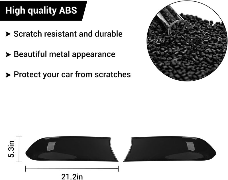 Hoolcar Front Headlight Lamp Cover Guard Trim Bezel Frame Decor Exterior Accessories Compatible with 2015-2023 Dodge Charger, Smoked Black, 2PCs - Image 4